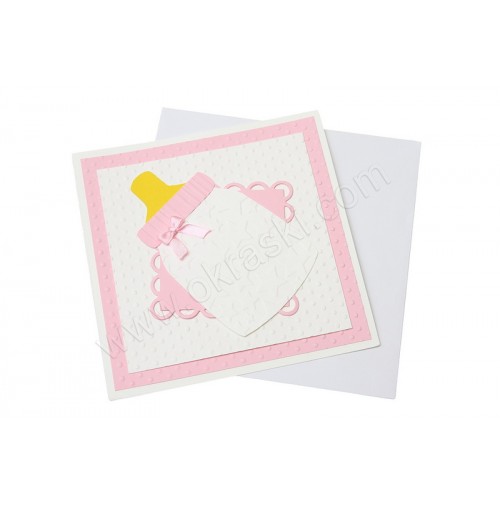 Čestitka - flaška/roza Čestitka - flaška/roza