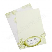 Poročna zahvala - zelena/vrtnice