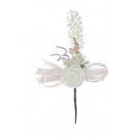 Poročni naprsni šopek - bela/vrtnica 3 Poročni naprsni šopek - bela/vrtnica 3