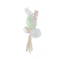 Poročni naprsni šopek - bela/vrtnica 2 Poročni naprsni šopek - bela/vrtnica 2