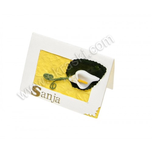 Kartica za sedežni red - rumena/kala Kartica za sedežni red - rumena/kala