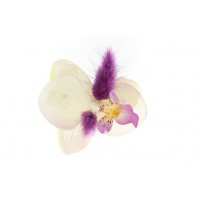 Poročni naprsni šopek - belo/viola - orhideja Poročni naprsni šopek - belo/viola - orhideja