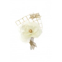 Poročni naprsni šopek - bel/nagelj Poročni naprsni šopek - bel/nagelj