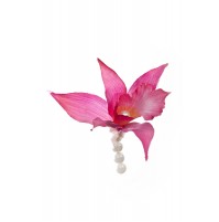 Poročni naprsni šopek - pink/orhideja Poročni naprsni šopek - pink/orhideja