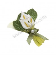 Poročni naprsni šopek - zelen/kala 3 Poročni naprsni šopek - zelen/kala 3