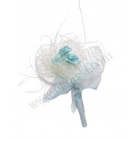 Poročni naprsni šopek - moder/vrtnica 1 Poročni naprsni šopek - moder/vrtnica 1