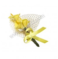 Poročni naprsni šopek - rumen/kala 4 Poročni naprsni šopek - rumen/kala 4