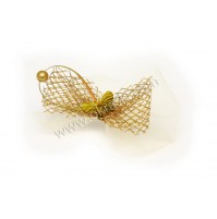 Poročni naprsni šopek - zlat/metulj Poročni naprsni šopek - zlat/metulj