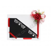 Poročna zahvala - rdeče/črna - vrtnica Poročna zahvala - rdeče/črna - vrtnica