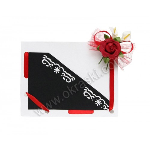 Poročna zahvala - rdeče/črna - vrtnica Poročna zahvala - rdeče/črna - vrtnica