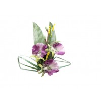 Poročni naprsni šopek - violet/orhideja