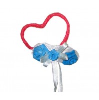 Poročni naprsni šopek - rdeč/moder-srce Poročni naprsni šopek - rdeč/moder-srce