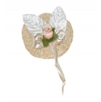 Poročni naprsni šopek - bež/belo/roza Poročni naprsni šopek - bež/belo/roza