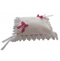 Poročna blazinica - kvadrat/čipka/pink Poročna blazinica - kvadrat/čipka/pink