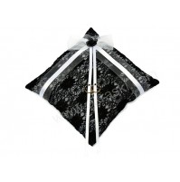 Poročna blazinica - belo-črna/kvadrat