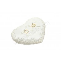 Poročna blazinica - srce/bež - čipka Poročna blazinica - srce/bež - čipka