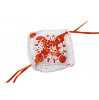 Poročna blazinica - kvačkano - kvadrat/mala - oranžna Poročna blazinica - kvačkano - kvadrat/mala - oranžna