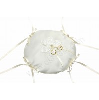 Poročna blazinica - okrogla/bež/listki Poročna blazinica - okrogla/bež/listki