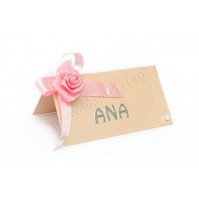 Kartica za sedežni red - roza/vrtnica