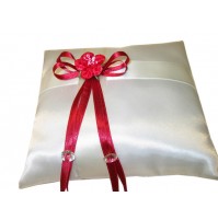 Poročna blazinica - rdeča/kvadrat 1