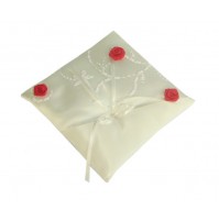 Poročna blazinica - bela/kvadrat - perlice