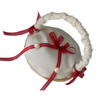 Poročna blazinica - košarica/srednja/rdeča