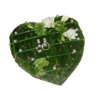 Poročna blazinica - srce/sveže cvetje