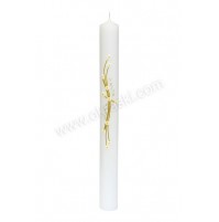 Krstna sveča - zlata - rožice 25