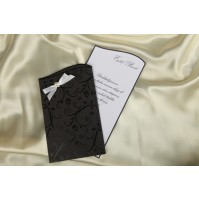 Vabilo - črna z belo pentljo Vabilo - črna z belo pentljo