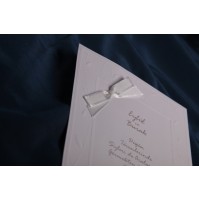 Vabilo - belo/pentlja/listki Vabilo - belo/pentlja/listki