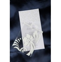 Vabilo - belo/folija - pokončno Vabilo - belo/folija - pokončno