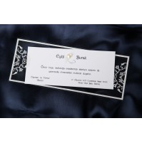 Vabilo -  belo/folija/srce Vabilo -  belo/folija/srce