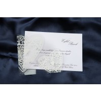 Vabilo - belo/folija/srčka  Vabilo - belo/folija/srčka