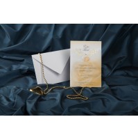 Vabilo - belo/oranžno - vrtnica/srce Vabilo - belo/oranžno - vrtnica/srce