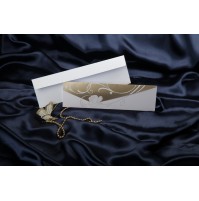 Vabilo - belo/zlata - rožica Vabilo - belo/zlata - rožica