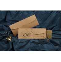 Vabilo - rjavo z zlatima srčkama Vabilo - rjavo z zlatima srčkama