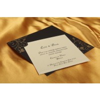 Vabilo - črno/bež - kvadrat Vabilo - črno/bež - kvadrat